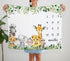 Safari Animals Milestone Blanket, Jungle Baby Growth Chart Monthly Blanket, Watch Me Grow Jungle Wild Baby Nursery for New Moms Baby Shower(50"x40...