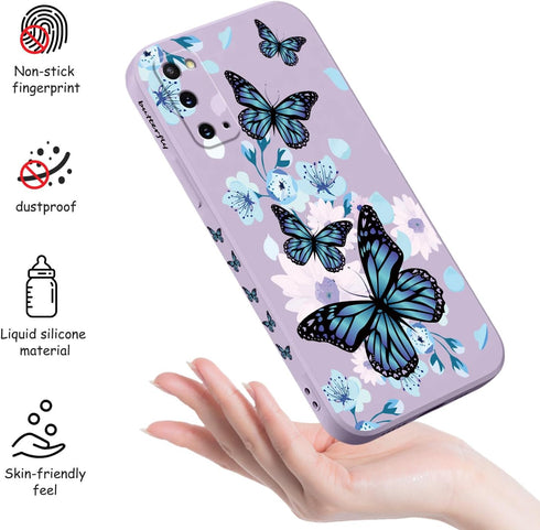 for Samsung Galaxy S20 Case Creative Flower Pattern Design Dropproof Slim Protective for Galaxy S20 Phone Cover 6.2 inch-Aurora Butterfly Purple...