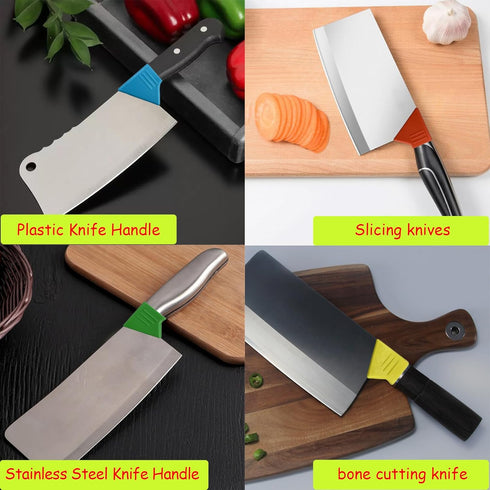 10pcs Household Knife Back Protector Universal Hand Guard Knife Back Kitchen Hand Guard Universal Meat Cutting Tool Blade Finger Hand Guards Silic...