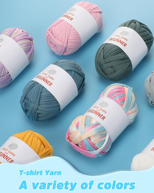 T-Shirt Yarn for Croheting Knitting - 1 PC Chunky Thick Yarn for Bags Blanket Cushions Slippers Storage Baskets Projects, Fabric Yarn 100g (3.5oz)...