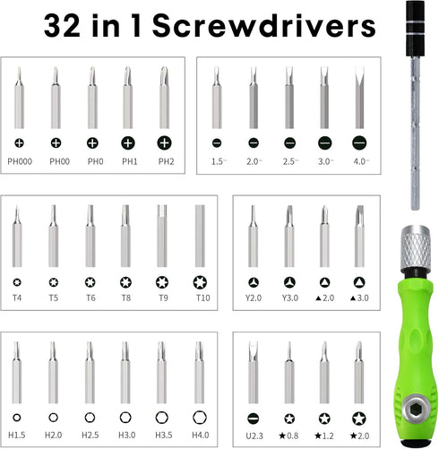 32 in 1 Small Magnetic Screwdriver Set for DJI Mini 4 Pro/Mini 3 Pro Mavic 3/Air 3 Avata Drone Tiny Screwdriver Kit for Eyeglass Watch Phone Lapto...