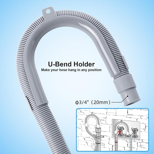 10ft Washing Machine Drain Hose, Universal Drain Hose Extension Kit for Washer, Dishwasher, Flexible Discharge Hose for LG/GE/Samsung, Fit up to 1...