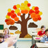 3D Fall Bulletin Board Decorations Set Fall Theme Classroom Decor with Paper Pom Poms Tree Design Wall Decals Autumn Bulletin Board Paper for Teac...