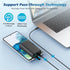 Small Portable Charger 10800mAh with Built-in USB-C Cable, Mini PD 3A Fast Phone Charging Power Bank,LCD Display Android Charger Battery Pack Comp...