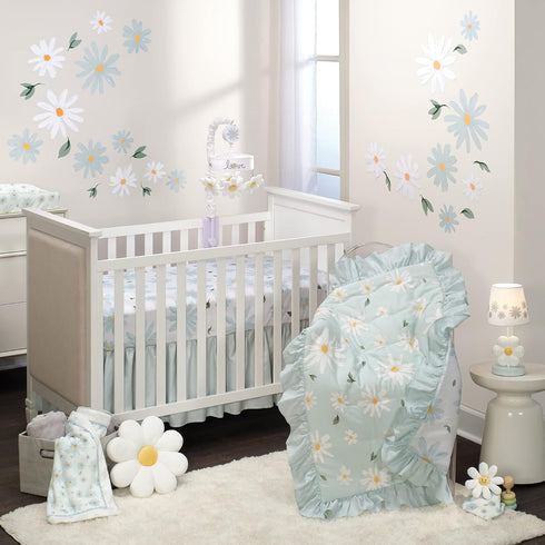 Lambs & Ivy Sweet Daisy Lovey White Flower Plush Security Blanket...