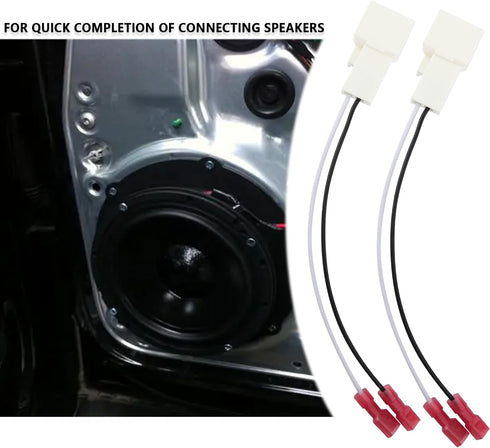 2PCS Car Speaker Adapter Harness,Speaker Wire Adapter for Connected Front+Rear Door Speakers,Premium Speaker Connector/Speaker Harness Compatible ...