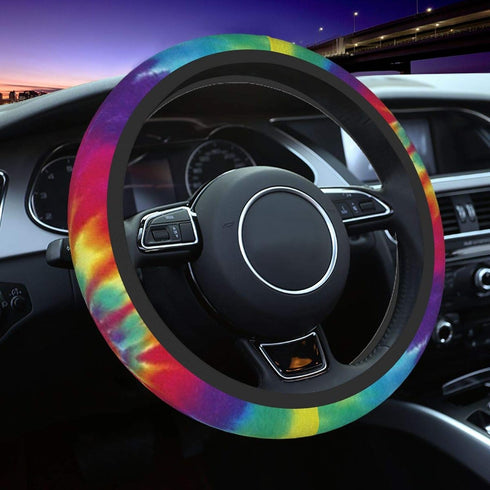 Colorful Tie Dye Universal 15 Inch Steering Wheel Covers Non Slip Neoprene Car Wrap Cover for Adults...