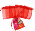 50pcs Drawstring Organza Jewelry Candy Pouch Christmas Wedding Party Favor Gift Bags (8x12, Red)...