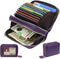 Women's RFID Blocking Leather Zipper Card Wallet Small Purse Credit Card Case Holder for Mother Day Gift (Purple)...