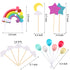 15 Pieces Rainbow Cake Decorations Rainbow Cake Toppers for Birthday Decorations Wedding Party Favors Supplies...