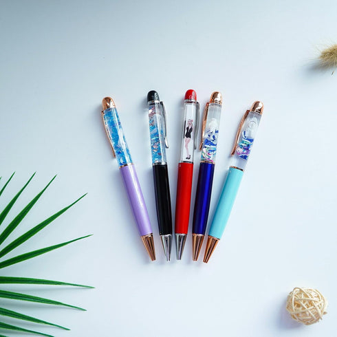 Sea Jellyfish Diver Boat Squid Girl Pens Cute Floater Floating Liquid Writing Journaling Ballpoint Pen Unique Funny Gift For Women Men Friends Swe...