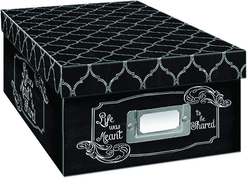 Pioneer Photo Albums Black & White Photo Storage Box, Chalkboad Shared Design...