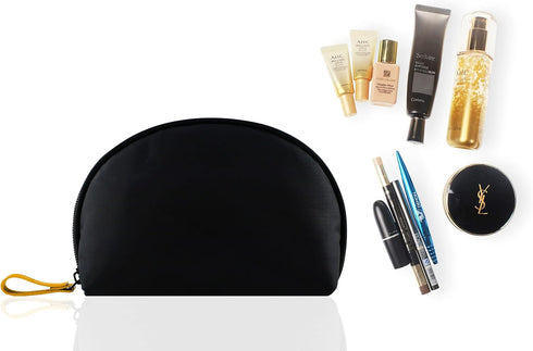 Small Makeup Bag for Purse Portable Waterproof Cosmetic Bag Travel Makeup Pouch for Women (Nylon, Inner red)...