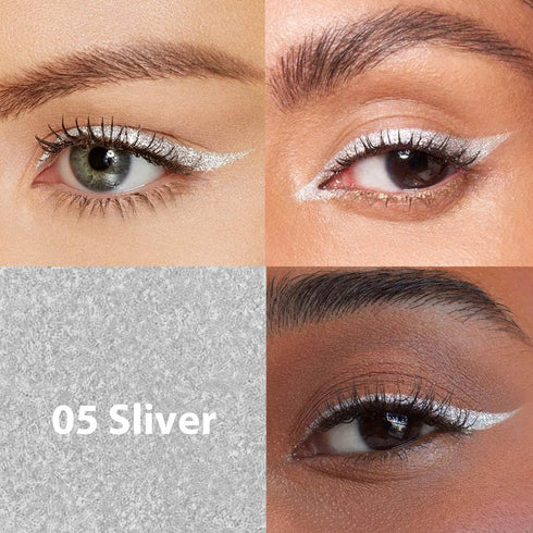 evpct 1Pcs Silver Color Gel Glitter Eyeliner Pencils Set for Women Waterline Waterproof Smudge Proof lapiz de ojos delineador de ojos contra el ag...