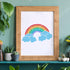FINGERINSPIRE Rainbow Stencil Template 12"x8"/30x21cm Rectangle Rainbow Cloud Painting Stencil Reusable DIY Art Stencil for Walls and Crafts (Plas...