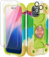Compatible with iPhone 15 Case 6.1" - Heavy-Duty Shockproof Military-Grade Rugged Cover with Ring Stand, Glass Screen Protector & Camera Lens Prot...
