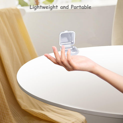 80 Pcs Mini Square Storage Containers and Organizer with Hinged Lid,Transparent Craft Supply Box for Earrings Chains Tiny Items Earplug...