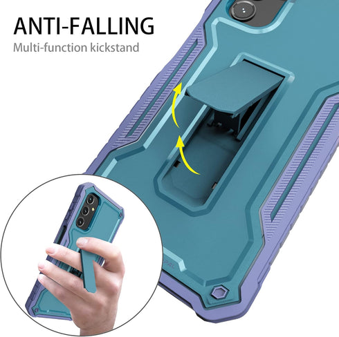 DUOPAL for Samsung Galaxy A14 Case, Military Grade Protection Shockproof Case with Tempered Glass HD Screen Protector and Kickstand Compatible wit...