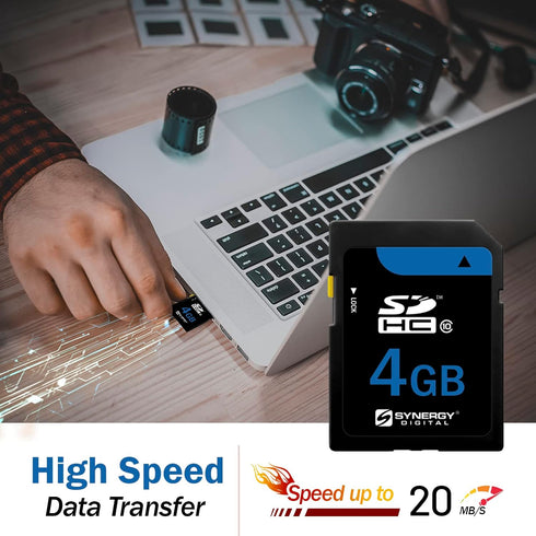Synergy Digital 4GB Secure Digital SDHC Memory Card, Compatible with Canon Powershot A560 Digital Camera - Class 10, 20MB/s, 300 Series...