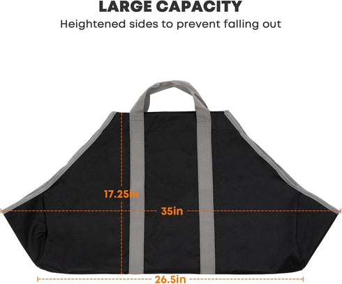 Stanbroil Canvas Firewood Carrier Bag, Durable Firepalce Log Tote with Handles for Wood Fire Stove, Outdoor Camping...