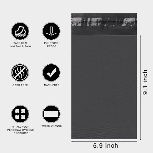 Sanitary Napkin Disposal Bags, Feminine Personal Disposal Bags, 200pcs Gray Opaque Bags and 2pcs Dark Blue Sanitary Napkin Storage Bags for Sanita...