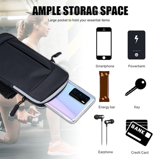 Phone Holder for Running Armband Cell Phone Holder for iPhone 15 14 13 12 11 Pro Max Xs Xr X 8 7 6 Plus Galaxy Ultra S24 Note Carrier Bag Pouch,Gy...