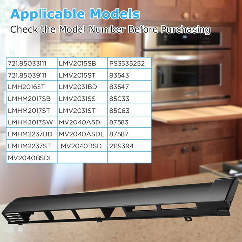MDX61912701 Microwave Vent Grill for LG LMV2031ST, LMH2016ST, YOBFO Airflow Design Microwave Oven Top Vent Grille Replace Models AP5202555, 211939...
