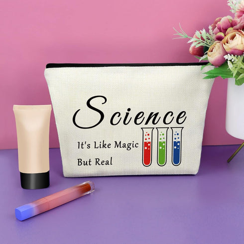 Science Gifts for Women Science Teacher Gifts Makeup Bag Scientist Lovers Gift Scientist Graduation Gift Cosmetic Bag Chemistry Science Gift Birth...