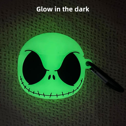 Compatible with AirPods 3rd Generation Case Cover with Cleaner kit, Glow in The Dark Funny Case for Airpod 3 Charging Case Cute 3D Skull Soft Sili...