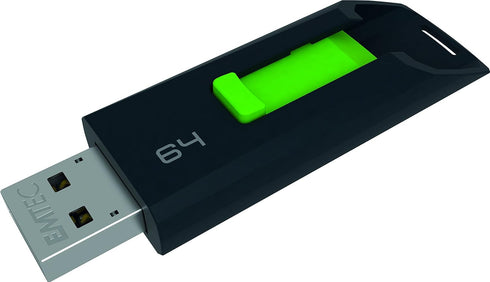Emtec C450 Flash Drive, 64GB, Black & Green...
