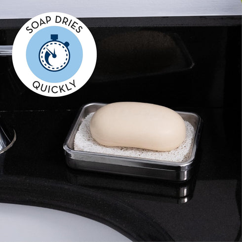 S&T INC. Bar Soap Holder for Kitchen, Bathroom, and Soap Dish, 6 Pack, White, 2.9 inches by 4.4 inches...