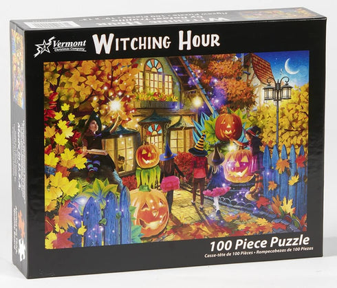 Vermont Christmas Company Witching Hour Jigsaw Puzzle 100 Piece, Large Pieces Perfect for Kids and Seniors...