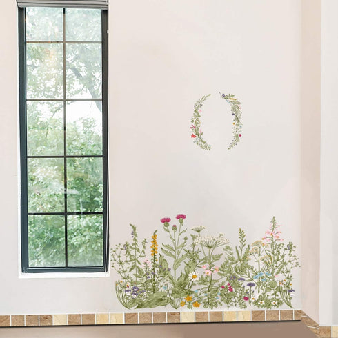 Flower Clusters Wall Decals Removable Wall Stickers DIY Peel and Stick Art Murals for Kids Room Nursery Classroom Bedroom Living Room Home Decorat...