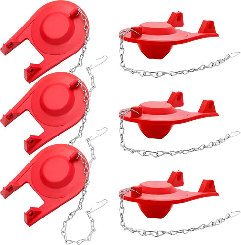 Peryiter Toilet Flapper Replacement Kit Universal Toilet Plug Flapper with Stainless Chain for 2 Inch Flush Valves, Water Saving(6 Pcs)...