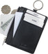 Boshiho Saffiano Leather Credit Card Holder Coin Change Purse with Key Ring Keychain - unisex...