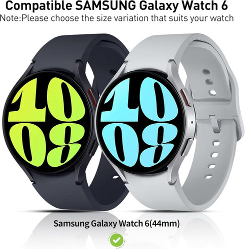 Suoman 2-Pack Waterproof Case for Samsung Galaxy Watch 6 44mm, Hard PC Bumper Tempered Glass Screen Protector Cover Case for Galaxy Watch 6 44mm -...