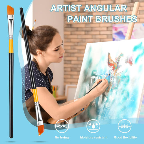 Paint Brush Acrylic Paint Brushes Angled Flat Art Paint Brush Set Small Artist Paint Brushes for Acrylic Craft, Watercolor, Oil, Gouache, Face Bod...