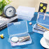 BENECREAT 4 Pack 5.5x3.35x1.5 Large Clear Plastic Box Container Clear Storage Organizer with Hinged Lid for Small Craft Accessories Office Supplie...