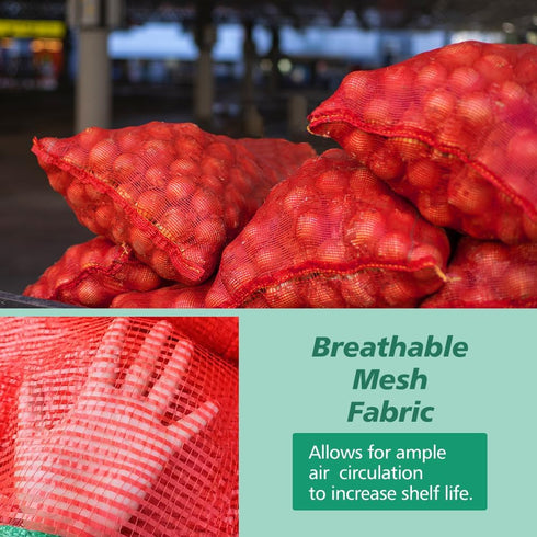 20 Pack Reusable Vegetable Storage Bags Mesh Storage Produce Bags, 20 lbs Capacity Onion Storage Washable Net Bags, 14” x 22”...