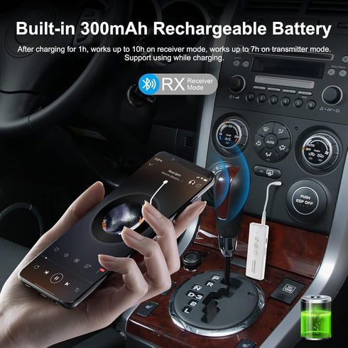 Isobel Bluetooth Transmitter/Receiver with Audio 3-in-1, Rechargeable Bluetooth Adapter for TV,Bluetooth Audio Receiver for Car Stereo System...