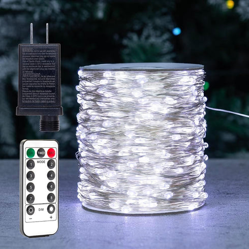 Fairy Lights Plug in,66FT 200 LEDs Waterproof String Lights,LED Lights Stirp with Remote 8 Modes for Indoor Outdoor Christmas Wedding Birthday Pat...
