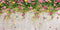 AWERT 24x12 inches Glitter White Brick Wall Aquarium Background Pink Flowers Plant Leaves Spring Garden Scenery Fish Tank Background Reptile Habit...