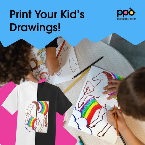PPD Inkjet Heat Transfer Paper for T-Shirts 20 Sheet Pack Mixed Light & Dark Letter 8.5X11" - (PPD-5-MIX-20)...