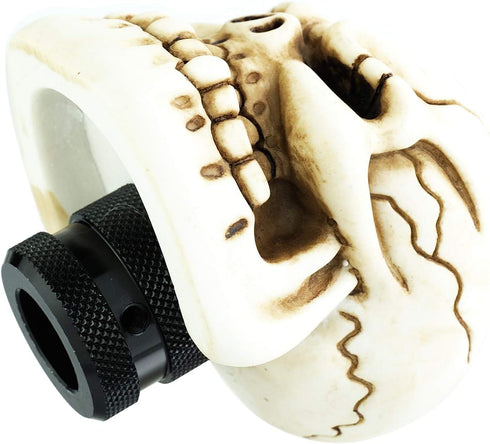 Lunsom Skull Shift Knobs Resin Shifter Head Most Car Transmission Shifting Stick Handle Fit Most Automatic Manual Vehicle (White)...
