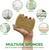 Biodegradable Natural Kitchen Sponge - Compostable Cellulose and Coconut Walnut Scrubber Sponge - Pack of 12 Eco Friendly Sponges for Dishes - Han...