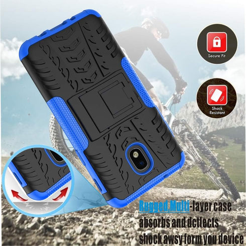 Yiakeng Galaxy J7 2018 Shockproof Protective Case with Kickstand - Blue...