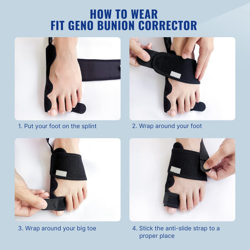 Fitgeno Bunion Corrector Women & Men Big Toe: Foot Straightener Splint Brace - Adjustable Bunyan Correction Orthopedic for Hallux Valgus Pain Reli...