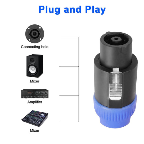 MEIRIYFA 8 Pole Speakon Connector Plug,NL4 Speak-On 8 Pin Male Audio Speaker Twist Lock Plugs and Female Panel Mount Plug Adapter for NL8FC, NL8FX...