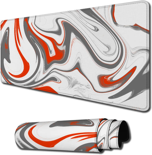 Large Gaming Mouse Pad with Stitched Edges, Minimalist Topographic Map Desk Mat, Extended Mousepad with Anti-Slip Base, Cool Desk Pad for Keyboard...