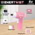 ENERTWIST Pink Electric Cordless Screwdriver, Rechargeable 4V Power Screwdriver with LED Light,12Pcs Accessories for Home Repair...